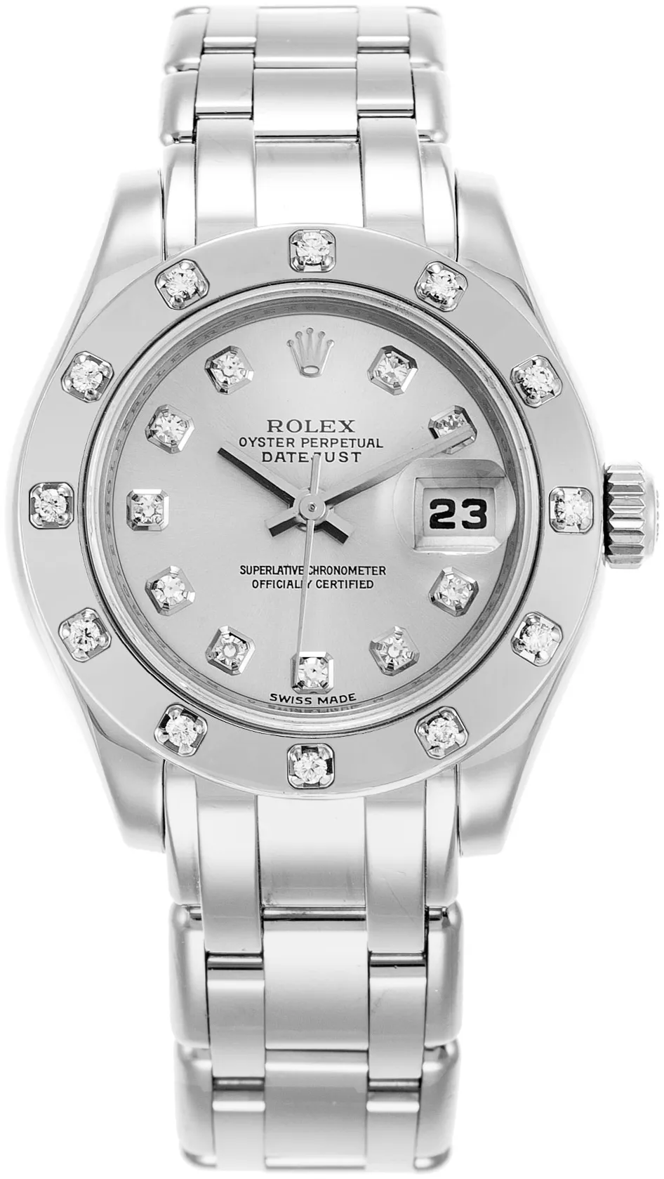 Rolex Lady-Datejust Pearlmaster 80319 29mm White gold Silver