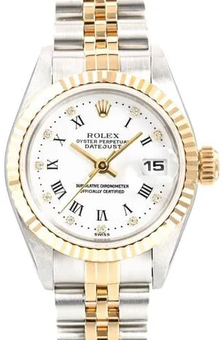 Rolex Datejust 69173G 26mm Yellow gold and Stainless steel White