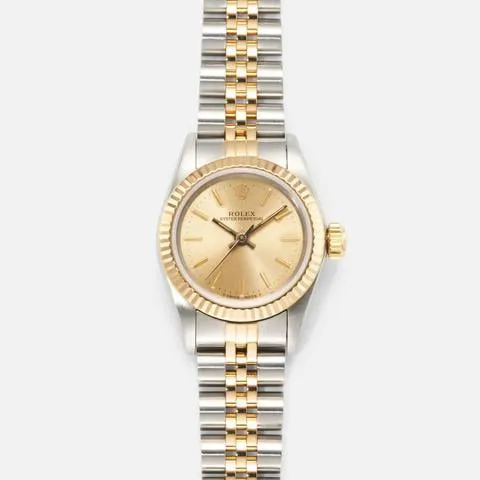 Rolex Oyster Perpetual 67193 24mm Yellow gold and Stainless steel Champagne