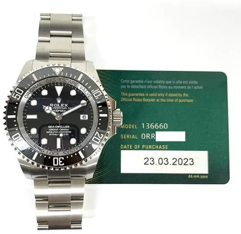 Rolex Sea-Dweller Deepsea 136660 44mm Stainless steel Black