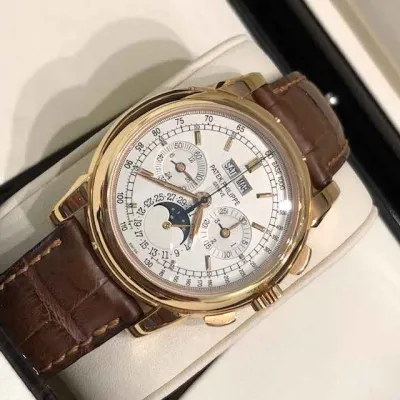 Patek Philippe Perpetual Calendar Chronograph 5970R 40mm Oro rosa Silver 1