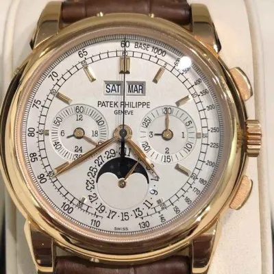 Patek Philippe Perpetual Calendar Chronograph 5970R 40mm Oro rosa Silver 17