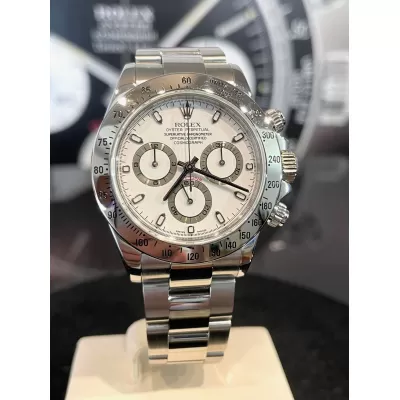 Rolex Daytona 116520 40mm Acciaio Bianco