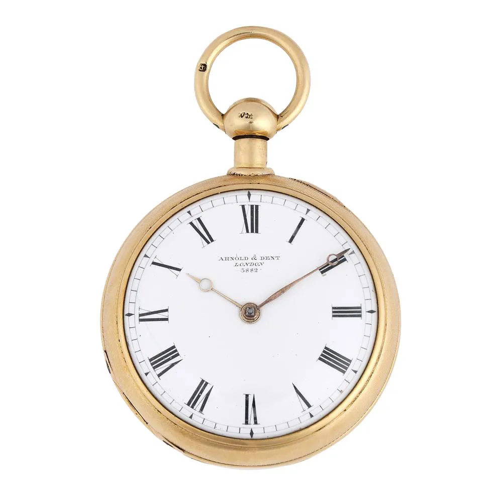 Arnold & Dent 48mm 18k yellow gold White