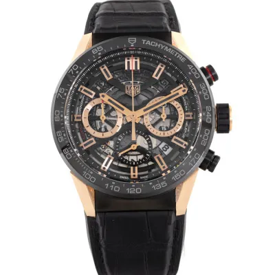 TAG Heuer Carrera CBG2050.FC6426 43mm Stainless steel and PVD and 18ct Rose Gold Black