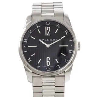 Bulgari Solotempo ST42S Stainless steel Black