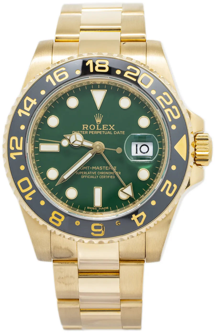 Rolex GMT-Master II 116718 40mm Yellow gold and 18k yellow gold Green