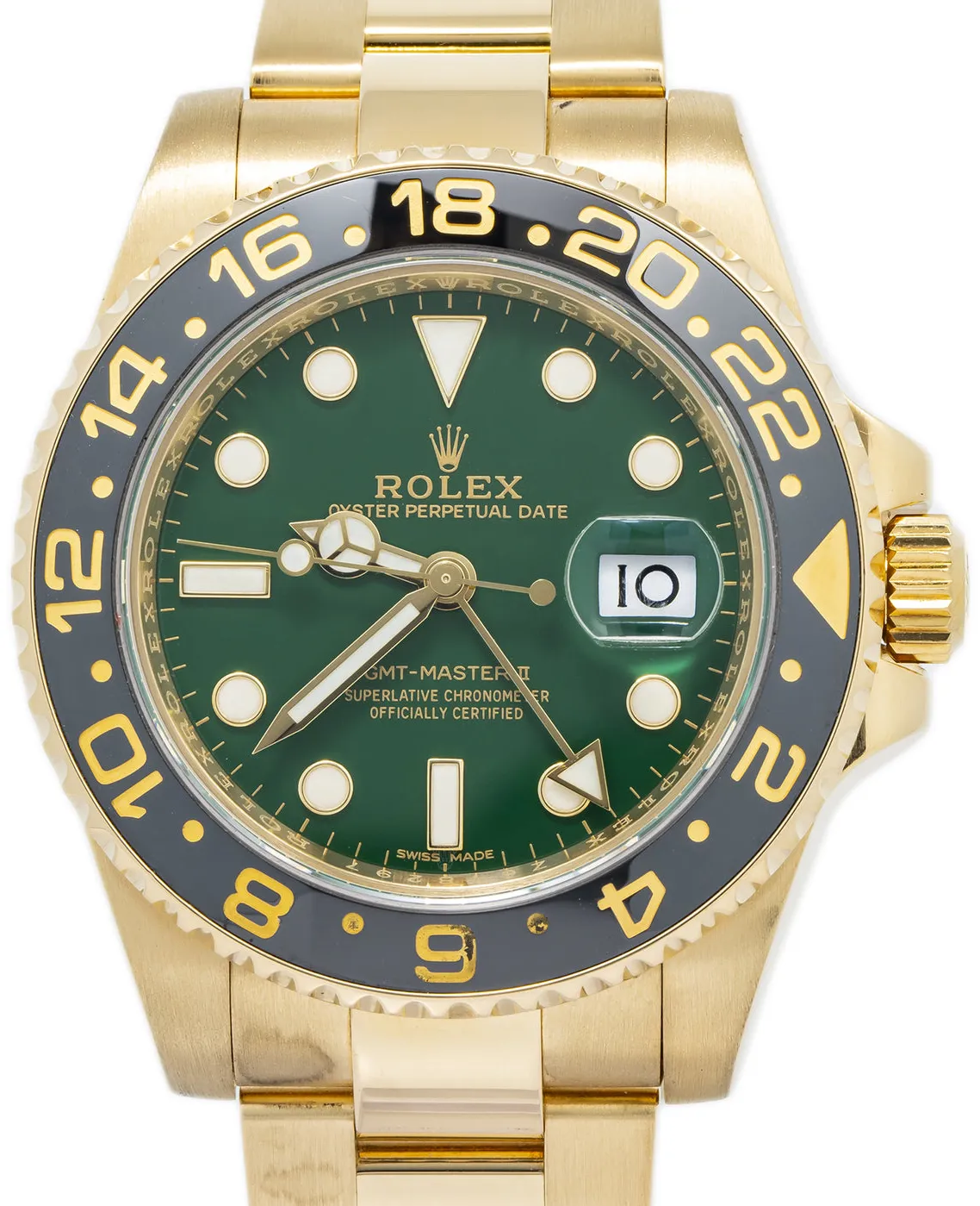 Rolex GMT-Master II 116718 40mm Yellow gold and 18k yellow gold Green 1