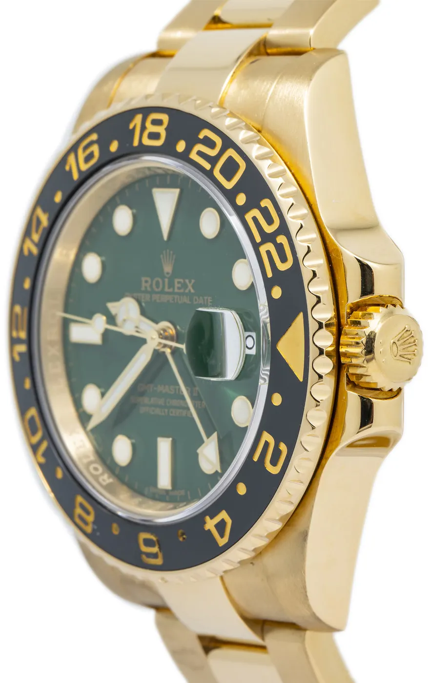 Rolex GMT-Master II 116718 40mm Yellow gold and 18k yellow gold Green 2