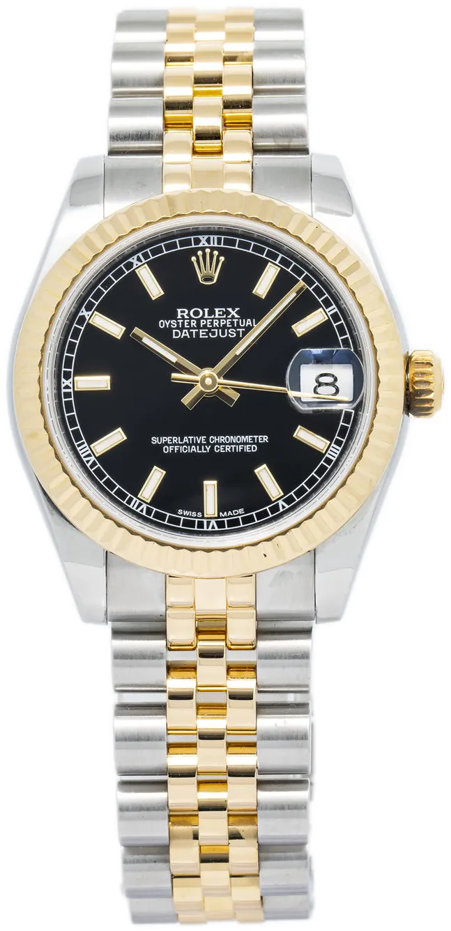 Rolex Datejust 31 178273 31mm Yellow gold and Stainless steel and 18k yellow gold Black