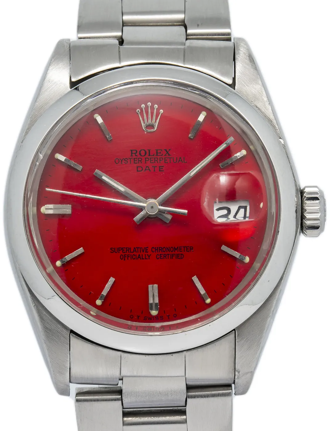 Rolex Oyster Perpetual Date 1505 34mm Stainless steel Red 1