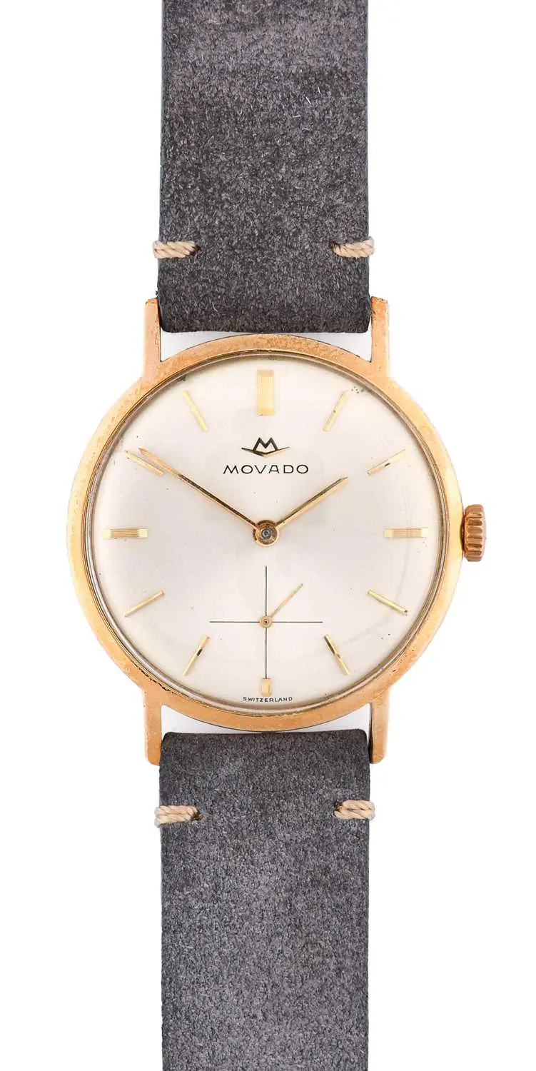 Movado 34mm 9ct Gold Silver