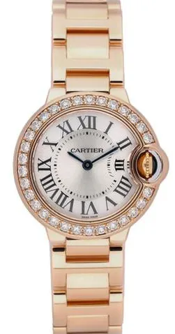 Cartier Ballon Bleu 3007 28mm Rose gold Silver