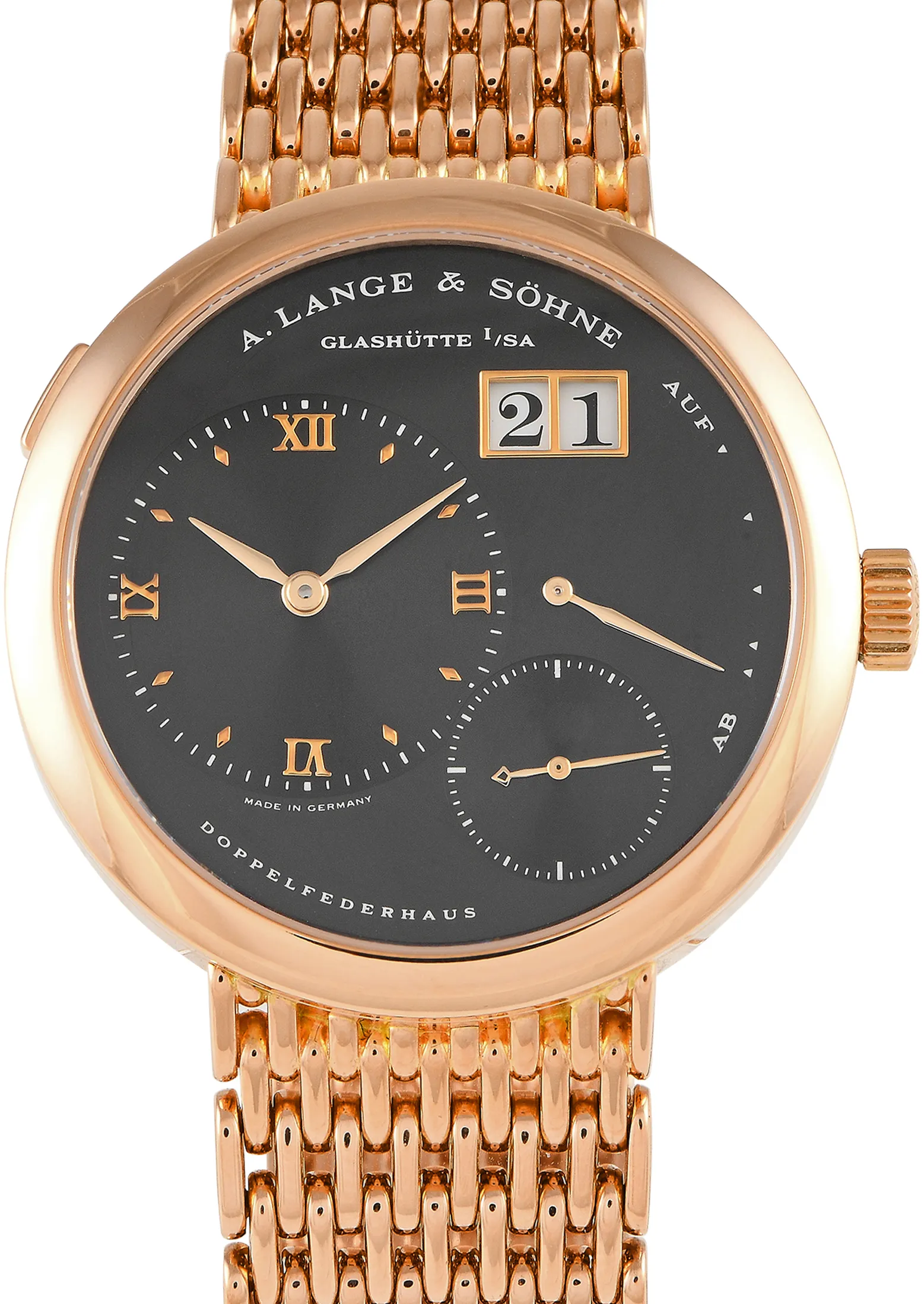 A. Lange & Söhne Lange 1 151.031 38.5mm Rose gold and 18k rose gold Black