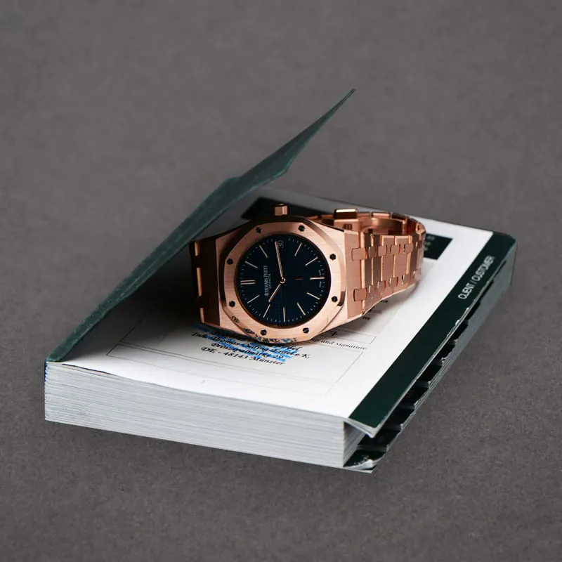 Audemars Piguet Royal Oak 15202OR.OO.1240OR.01 39mm Rose gold Blue 6