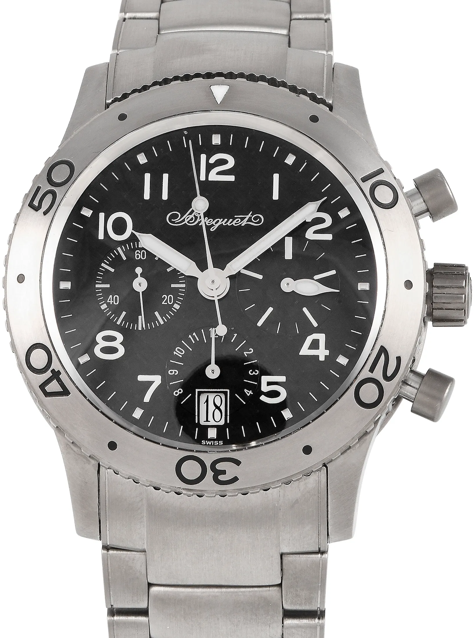 Breguet Transatlantique 3820 39mm Stainless steel Black