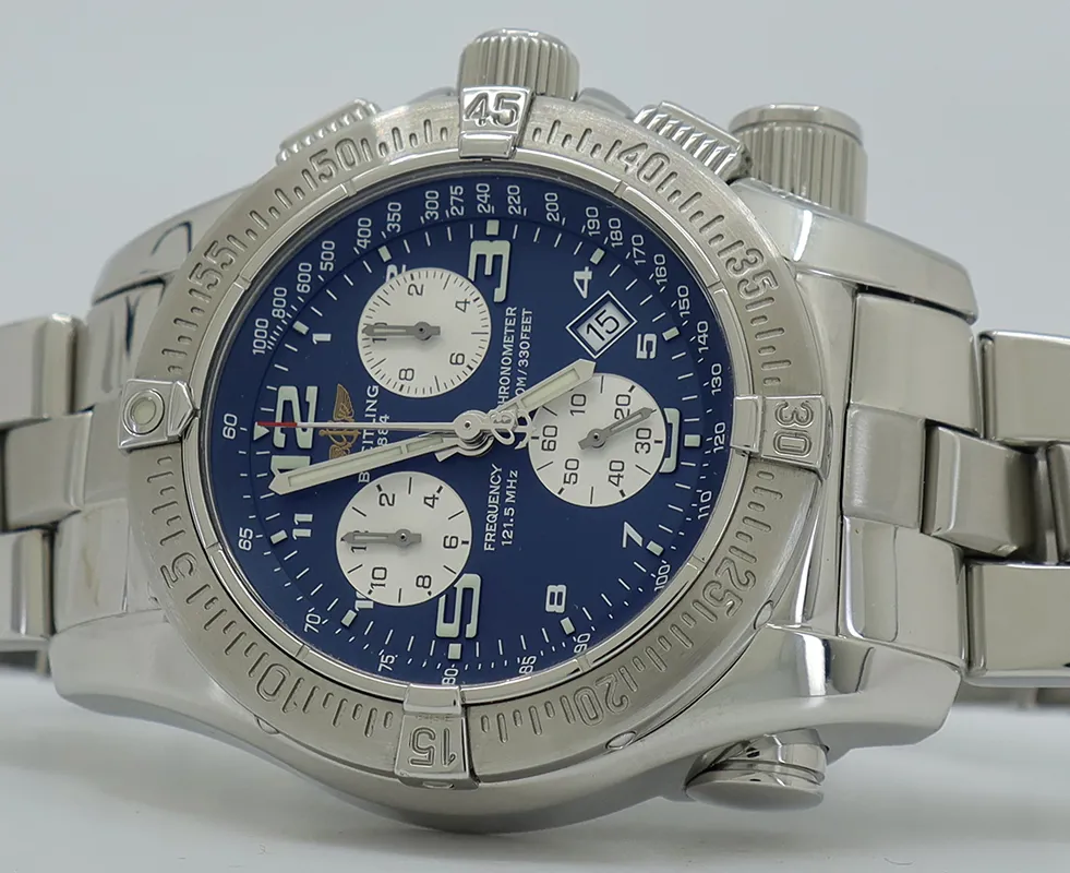 Breitling Emergengy Mission Chronograph A73321 45mm Stainless steel Blue 3