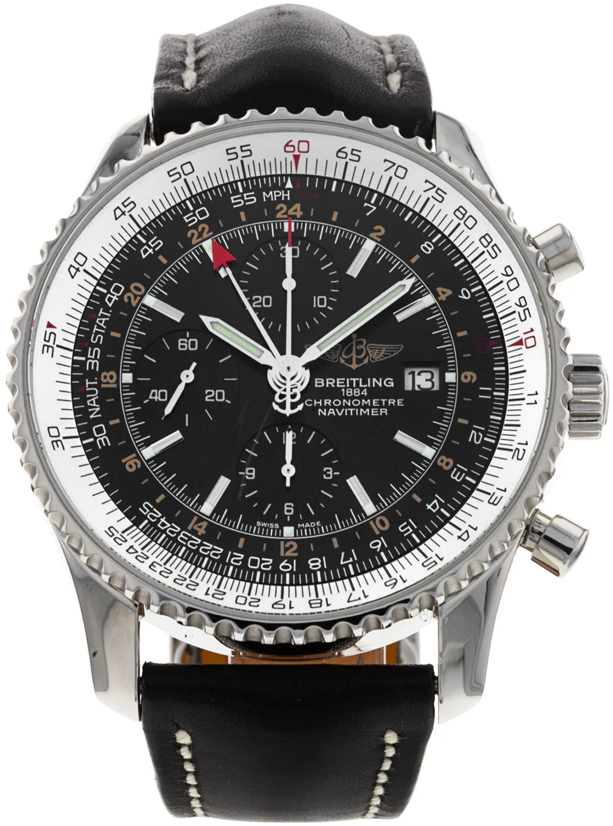 Breitling Navitimer A24322 46mm Stainless steel Black Baton