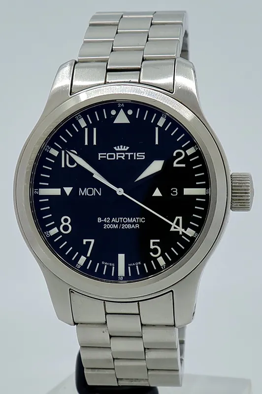 Fortis B-42 Flieger 655.10.11 42mm Stainless steel Black