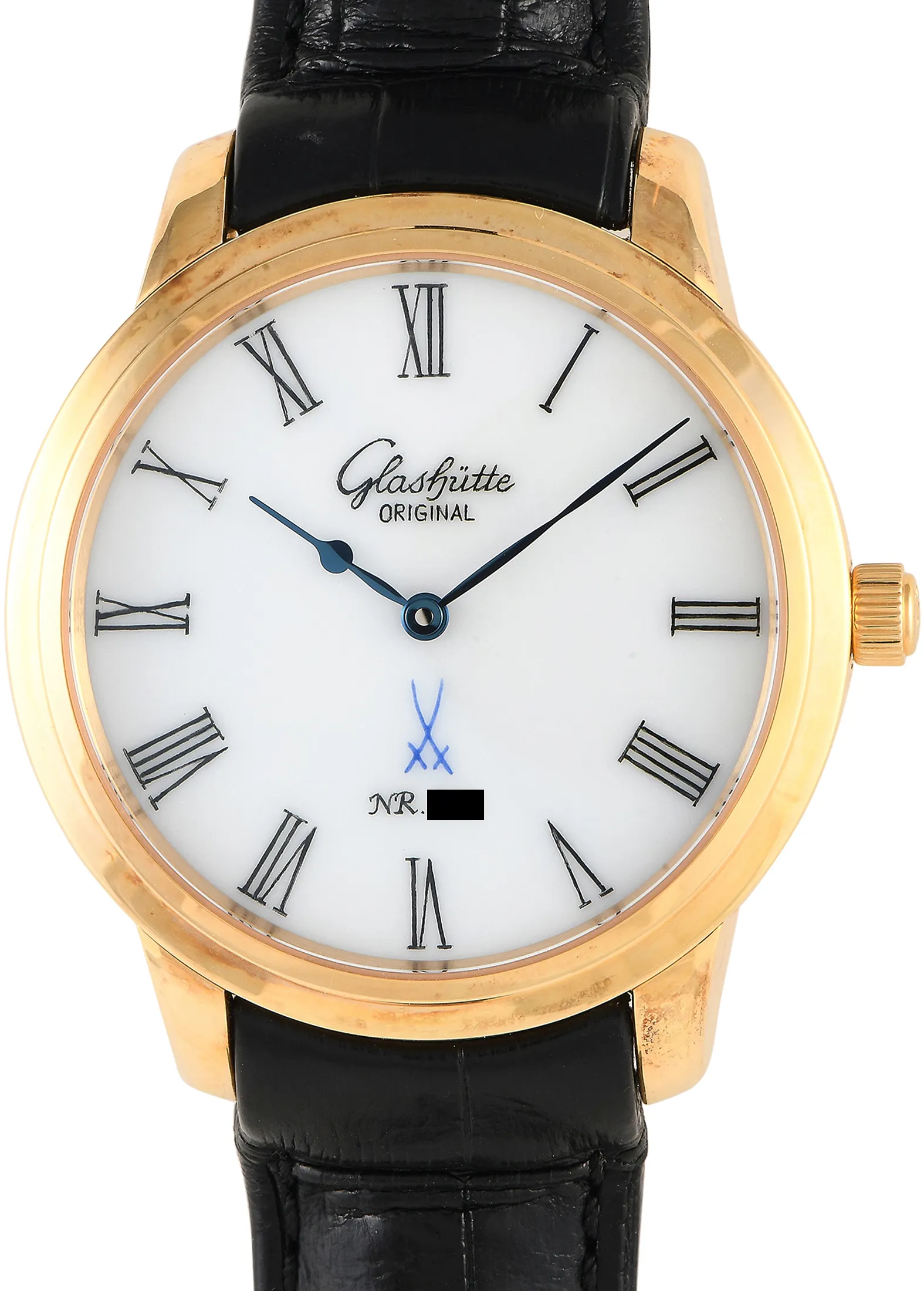 Glashütte Senator Meissen 100-10-01-01-04 40mm Rose gold and 18k rose gold White