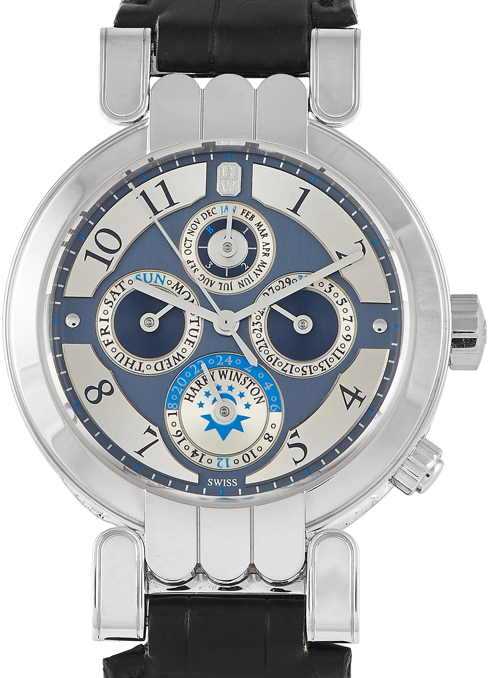 Harry Winston Perpetual Calendar 200-MAWPC38 38mm White gold and 18k white gold Gray