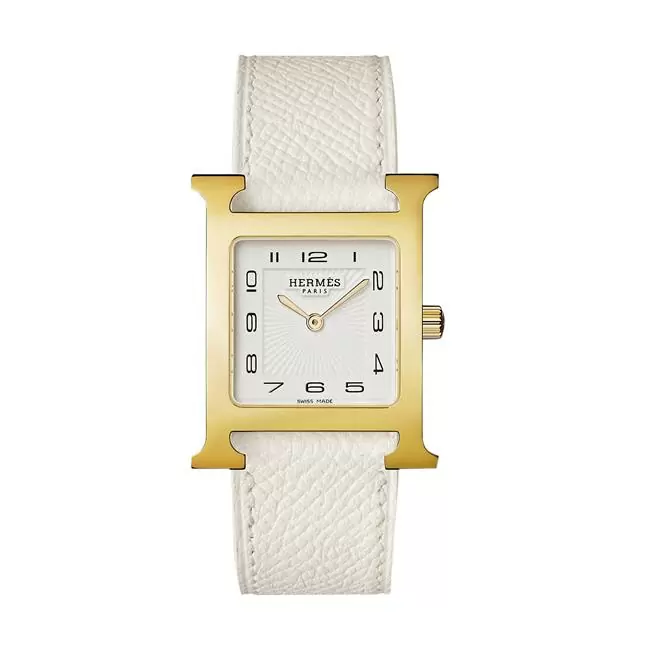 Hermès Heure H 1063952 25mm Gold-plated White