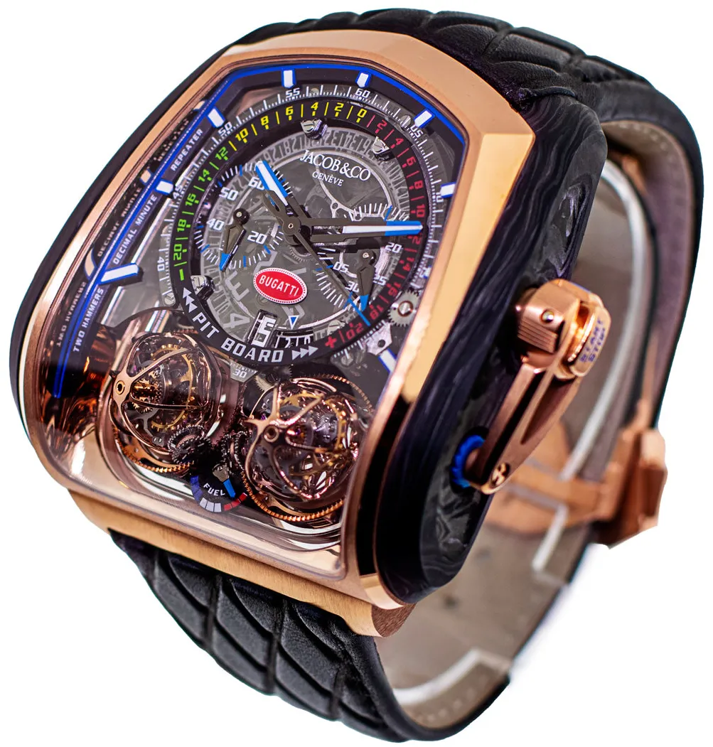 Jacob & Co. Twin Turbo Furious BUGATTI TT200.40.AB.AB.A 57mm Rose gold and 18k rose gold Skeletonized