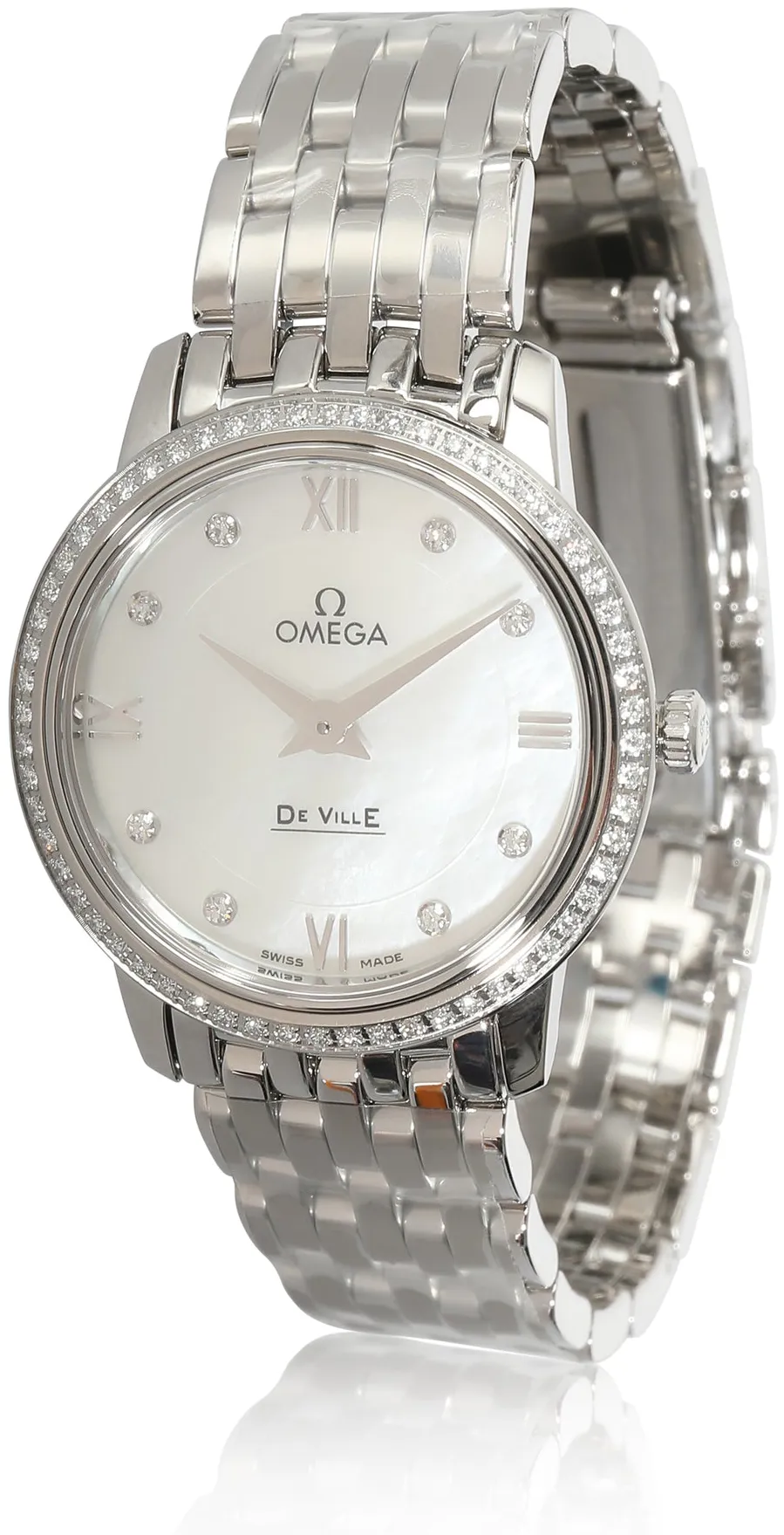 Omega De Ville 424.15.27.60.55.001 27.5mm Stainless steel White