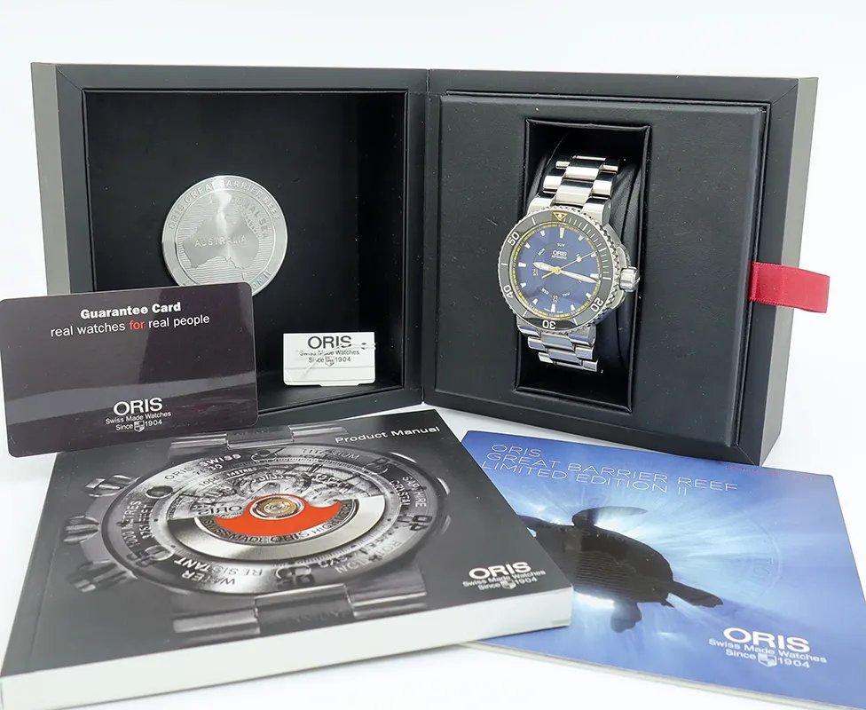 Oris Aquis 01 735 7673 4185-Set MB 46mm Stainless steel Blue 6