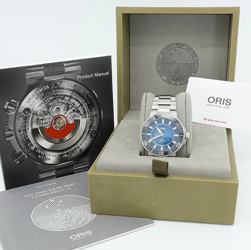 Oris Aquis 01 743 7734 4185-Set 43.5mm Stainless steel Blue 6