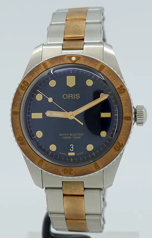 Oris Divers Sixty Five 01 733 7707 4355-07 8 20 17 40mm Bronze and Stainless steel Blue