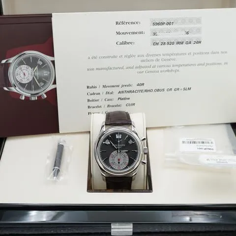 Patek Philippe Annual Calendar Chronograph 5960P-001 40.5mm Platinum Gray 1