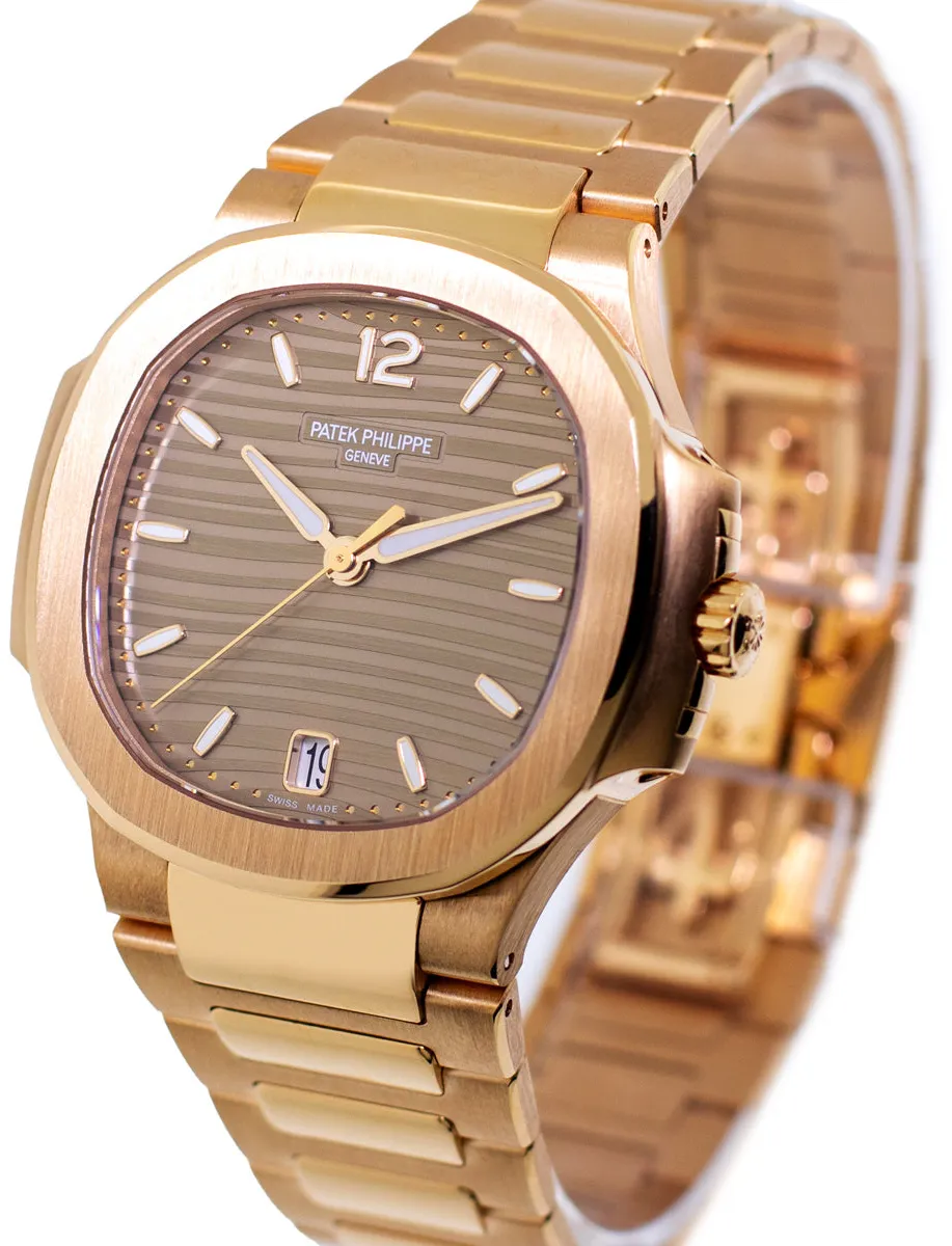 Patek Philippe Nautilus 7118/1R-010 35mm Rose gold and 18k rose gold Brown