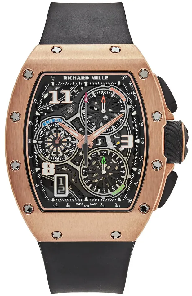 Richard Mille RM72-01 RM72-01 38.5mm Rose gold Black