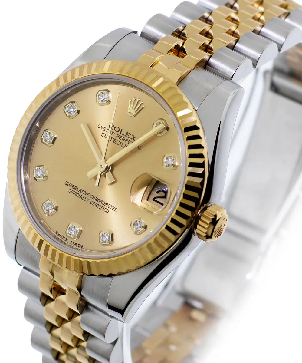 Rolex Datejust 31 178273 31mm Yellow gold and Stainless steel and 18k yellow gold Champagne Diamond Dial