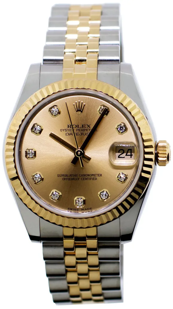 Rolex Datejust 31 178273 31mm Yellow gold and Stainless steel and 18k yellow gold Champagne Diamond Dial 2