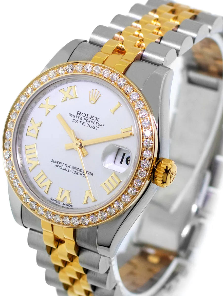 Rolex Datejust 31 178273 31mm Yellow gold and Stainless steel and 18k yellow gold White Roman Dial