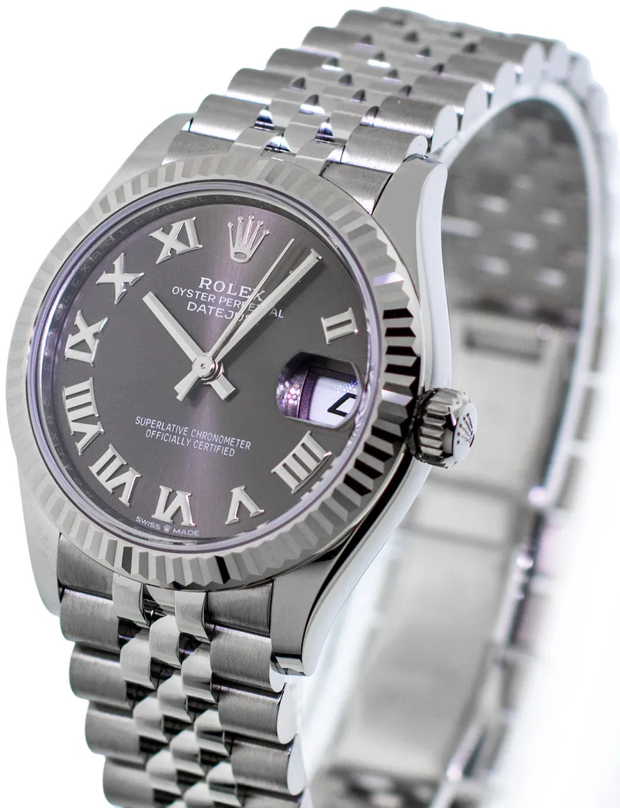 Rolex Datejust 31 278274 31mm White gold and Stainless steel and 18k white gold Dark Rhodium Roman D
ial