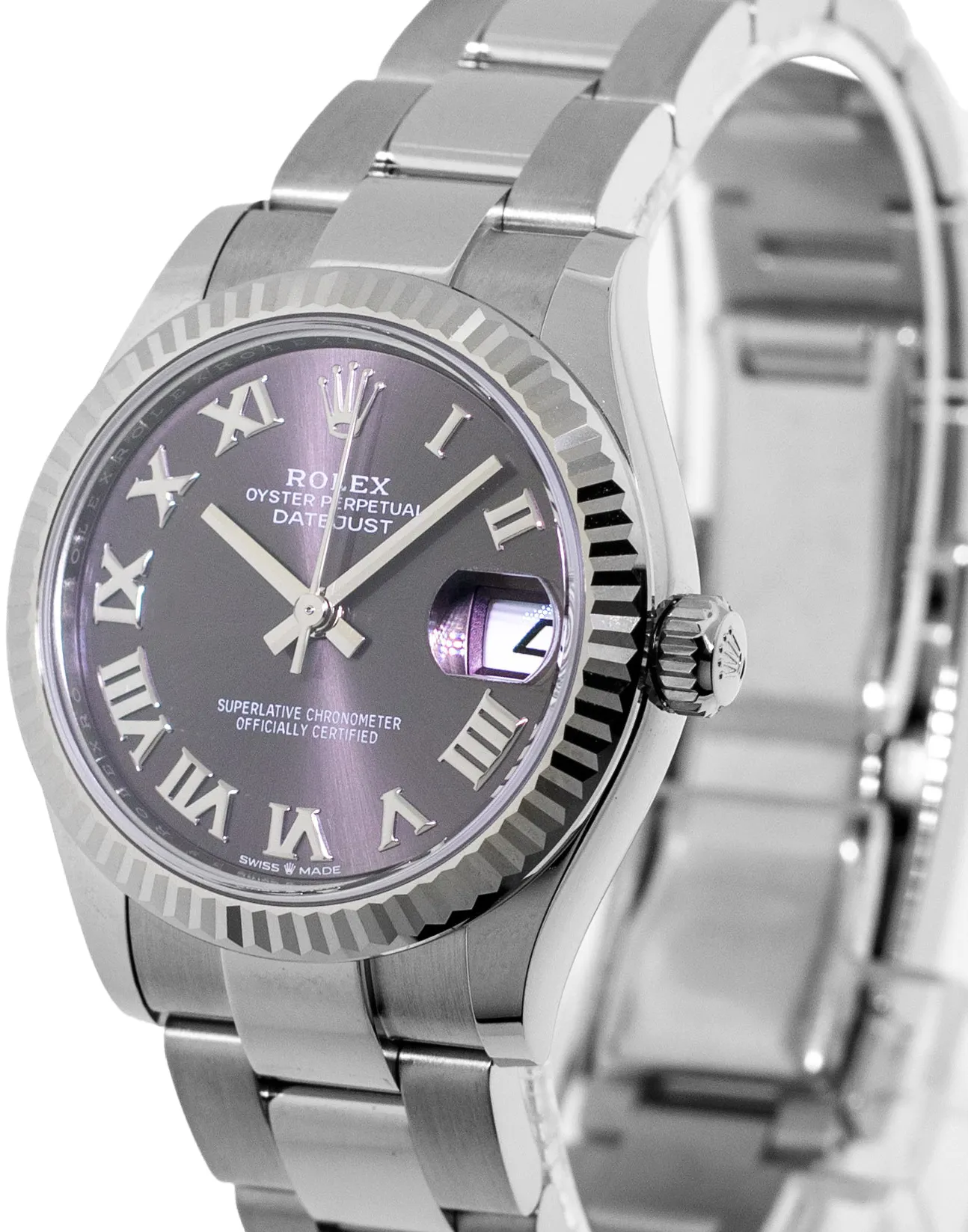 Rolex Datejust 31 278274 31mm White gold and Stainless steel and 18k white gold Dark Rhodium Roman D
ial