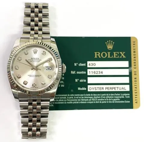 Rolex Datejust 36 116234 36mm Stainless steel Silver