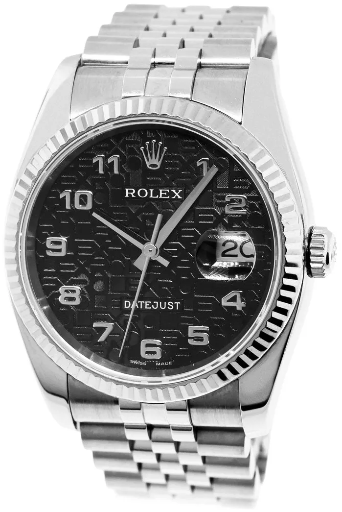 Rolex Datejust 36 116234 36mm White gold and Stainless steel and 18k white gold Black Jubilee Arabic 2