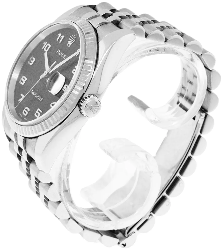 Rolex Datejust 36 116234 36mm White gold and Stainless steel and 18k white gold Black Jubilee Arabic 3