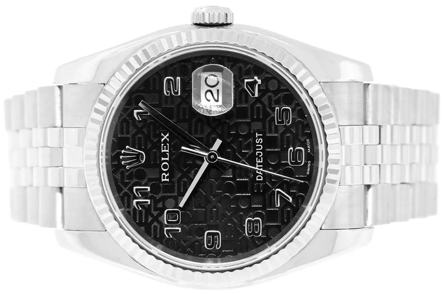 Rolex Datejust 36 116234 36mm White gold and Stainless steel and 18k white gold Black Jubilee Arabic 6