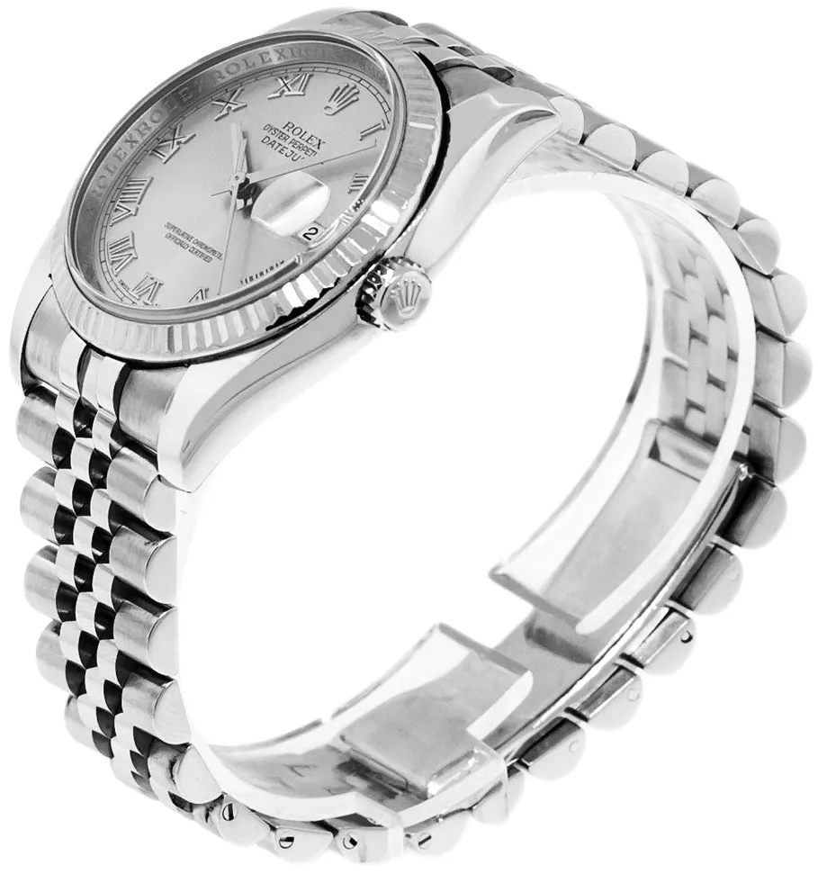 Rolex Datejust 36 116234 36mm White gold and Stainless steel and 18k white gold Rhodium Roman Dial 3