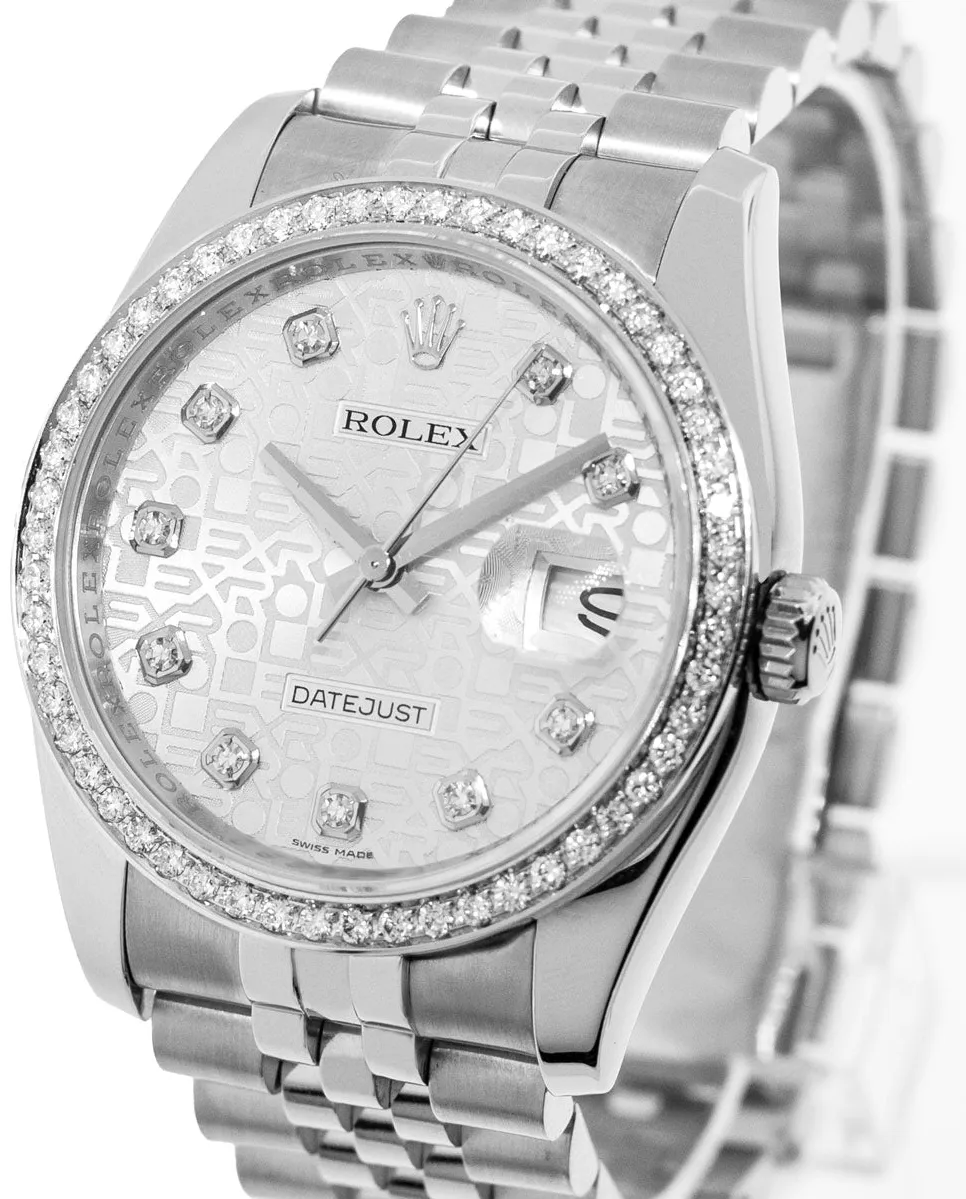 Rolex Datejust 36 116234 36mm Stainless steel Silver Diamond Dial (Factory)