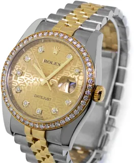 Rolex Datejust 36 116243 Stainless steel and 18k yellow gold Champagne Jubilee Diamond