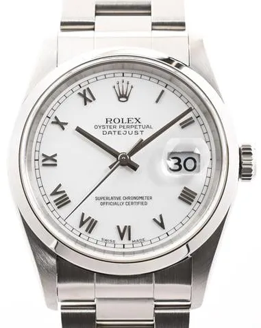 Rolex Datejust 36 16200 36mm Stainless steel White