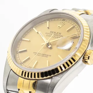 Rolex Datejust 36 16233 Stainless steel and 18k yellow gold Champagne