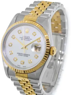 Rolex Datejust 36 16233 Stainless steel and 18k yellow gold Custom Mother of Pearl$Diamond