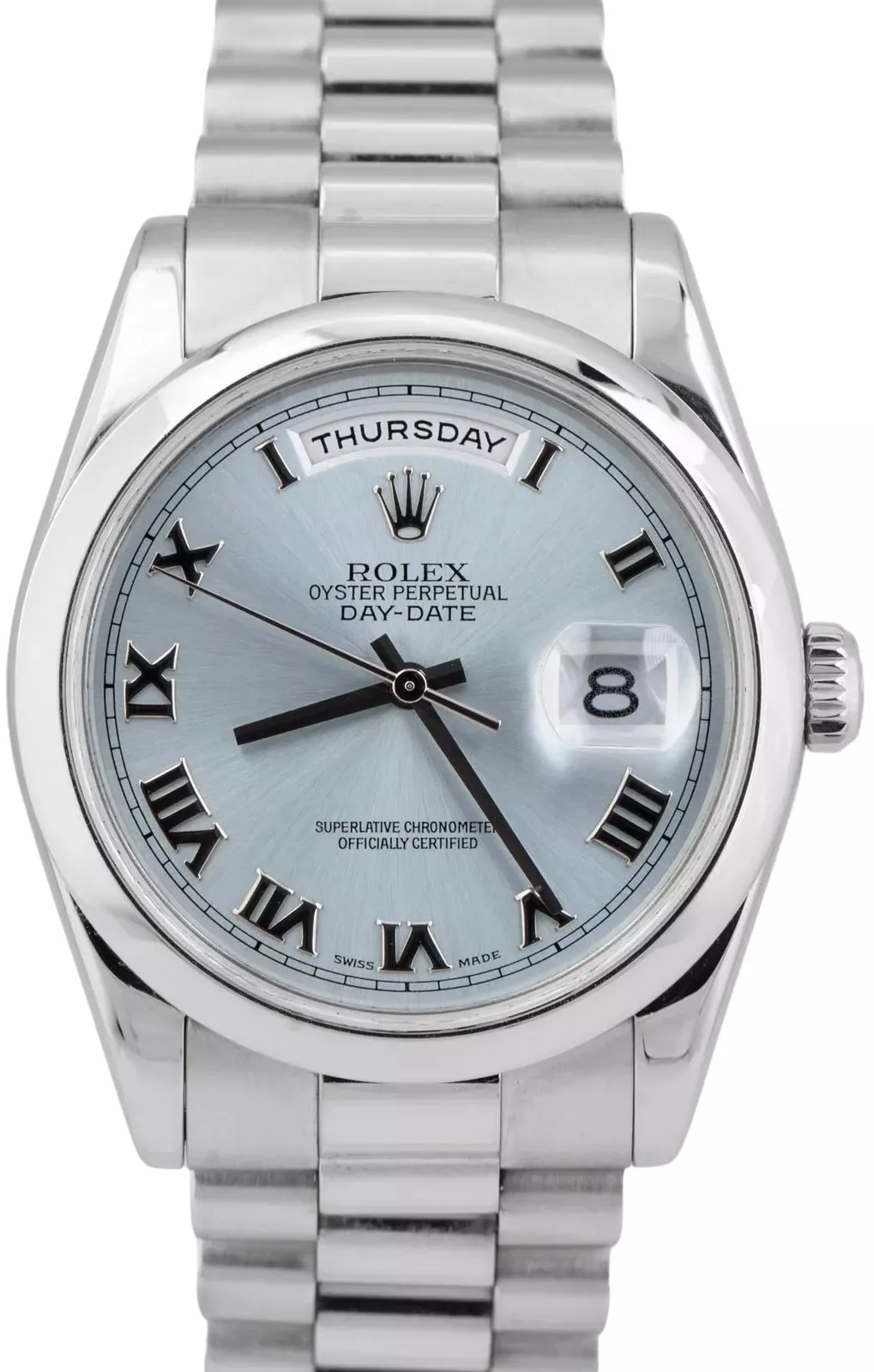 Rolex Day-Date 36 118206-0035 36mm Platinum Blue